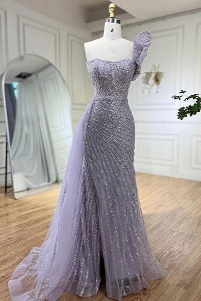 purple evening gown floral embellishments, formal evening dress intricate beading, powder baby purple trumpet bottom, glitter sparkling diamonds, straight across neckline, mermaid, train, old-money classy elegant dubai style, saudi arabic, frill puff, saint laurent prom, wedding guest, bridesmaid, mother of the bride, christmas, luxury, celebrity, expensive cheap, vintage, real photos, high-end, choose one, viral, where to buy, now, shop, red carpet, long sleeves silk shein cocochanel stripes Cocktail prada