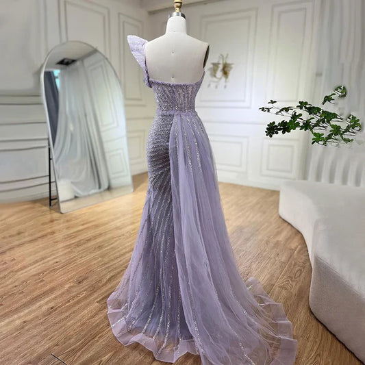 purple evening gown floral embellishments, formal evening dress intricate beading, powder baby purple trumpet bottom, glitter sparkling diamonds, straight across neckline, mermaid, train, old-money classy elegant dubai style, saudi arabic, frill puff, saint laurent prom, wedding guest, bridesmaid, mother of the bride, christmas, luxury, celebrity, expensive cheap, vintage, real photos, high-end, choose one, viral, where to buy, now, shop, red carpet, long sleeves silk shein cocochanel stripes Cocktail prada