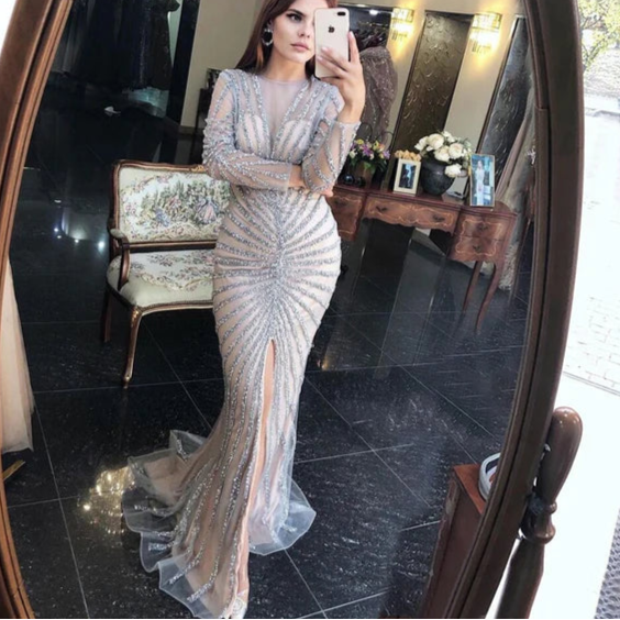 silver evening gown floral embellishments, formal evening dress intricate beading, powder baby grey trumpet bottom, glitter sparkling diamonds, straight across neckline, mermaid, train, old-money classy elegant dubai style, saudi arabic, sleeveless, saint laurent prom, wedding guest, bridesmaid, mother of the bride, christmas, luxury, celebrity, expensive cheap, vintage, real photos, high-end, choose one, viral, where to buy, now, shop, red carpet, long sleeves silk shein cocochanel stripes Cocktail prada