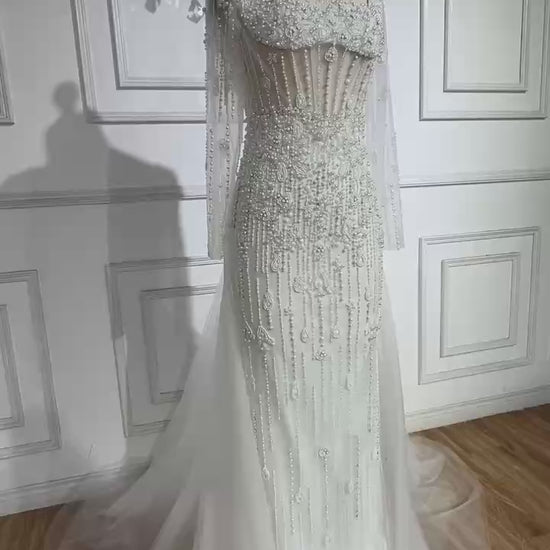 champagne nude white katewinsle evening gown embellishments, formal evening dress intricate beading, glitter sparkling diamonds, square neckline, mermaid, train, old-money classy elegant dubai style, saudi arabic, long sleeves, saint laurent prom, wedding guest, bridesmaid, mother of the bride, christmas, luxury, celebrity, expensive cheap, vintage, real photos, high-end, choose one, viral, where to buy, 2026 shop, red carpet silk shein Prada Versace Cocktail applique quality mesh see-through Christian Dior