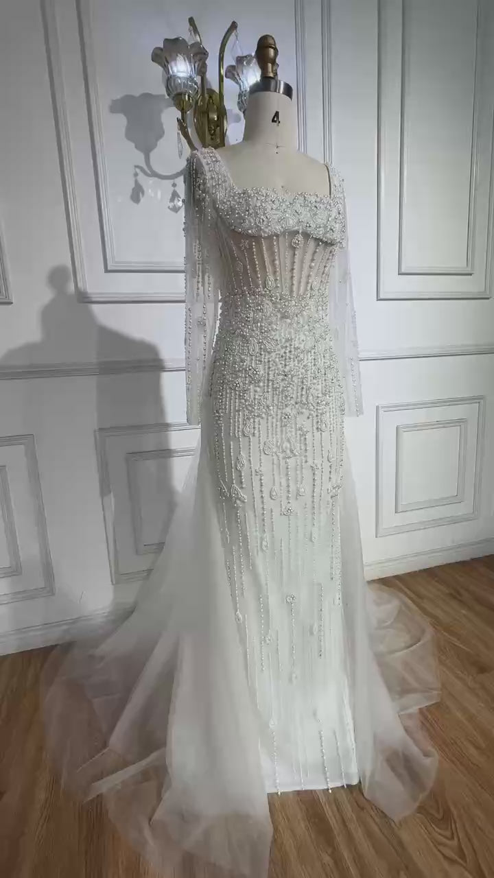 champagne nude white katewinsle evening gown embellishments, formal evening dress intricate beading, glitter sparkling diamonds, square neckline, mermaid, train, old-money classy elegant dubai style, saudi arabic, long sleeves, saint laurent prom, wedding guest, bridesmaid, mother of the bride, christmas, luxury, celebrity, expensive cheap, vintage, real photos, high-end, choose one, viral, where to buy, 2026 shop, red carpet silk shein Prada Versace Cocktail applique quality mesh see-through Christian Dior